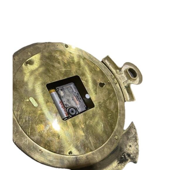 Vintage Ship's Time Solid Brass Quartz Ship Anchor Wall Clock Nautical Beach - Picture 6 of 6